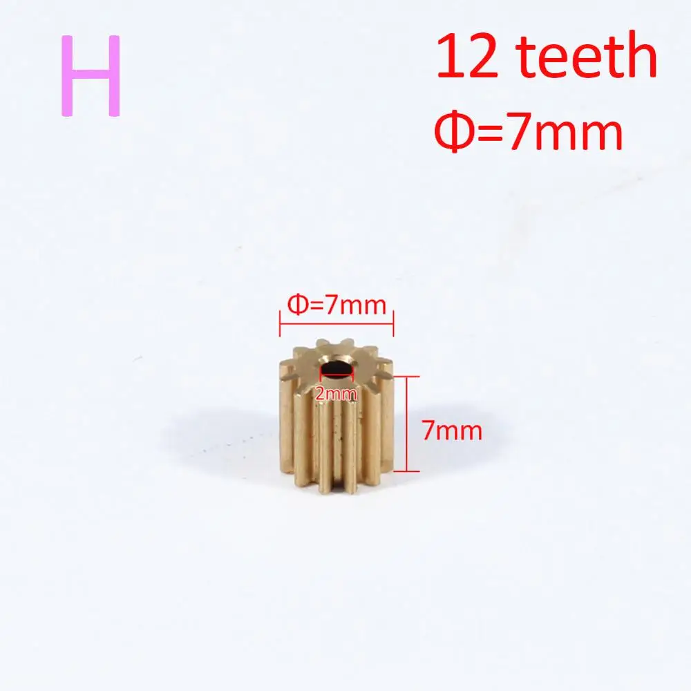 H AZGIANT 1PC 8/9/10/11/12 teeth copper car motor gear for FC280 260 130 140 motor international standard universal pinion brass - Цвет: H