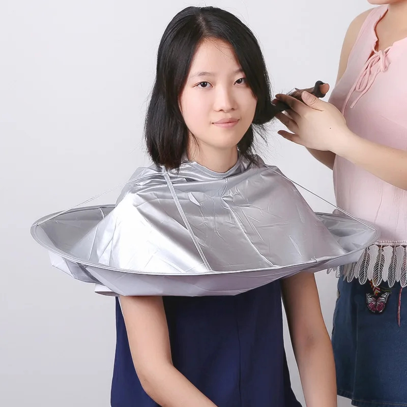 

Family Barbers Cape Cloak Salon Hair Cutting Trimming Cover Umbrella Folding Haircut Tool Hair Cutting Hairdressing Gown Cloak