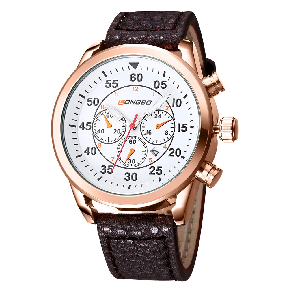 New MenWatch Leather Strap Elegant Fashion Simple Multifunctional Waterproof Quartz Men Watch Relogio Masculino Erkek Kol Saati | Наручные