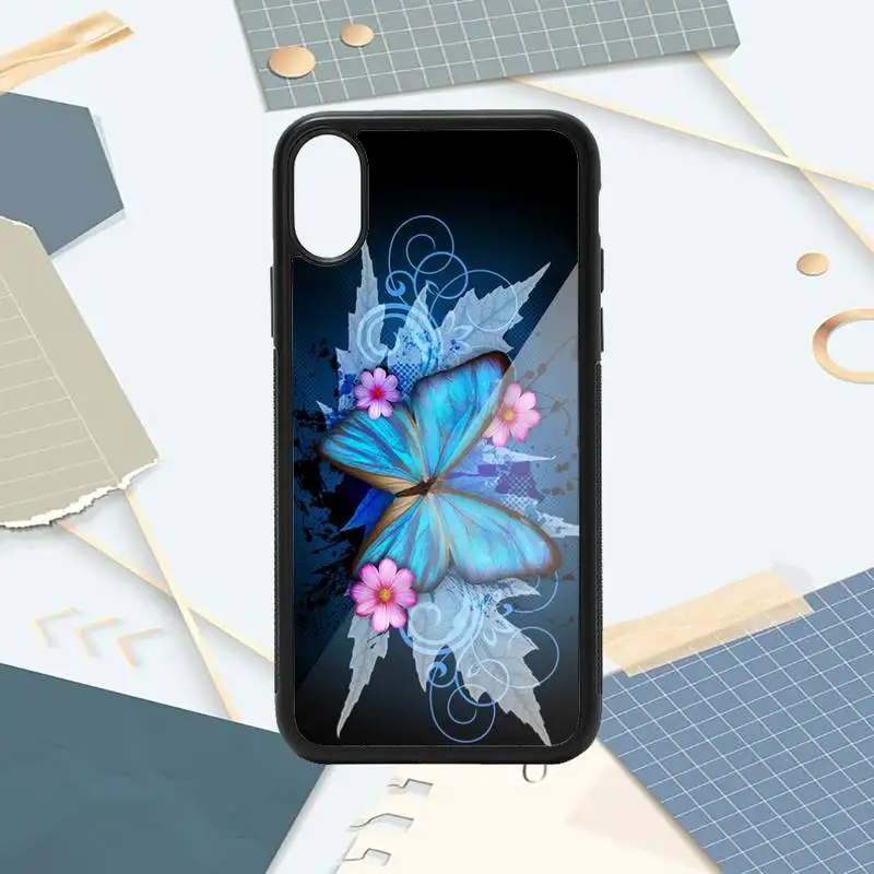 

Colorful Lilies butterfly cute animal Phone Cases PC for iPhone 11 12 pro XS MAX 8 7 6 6S Plus X 5S SE 2020 XR