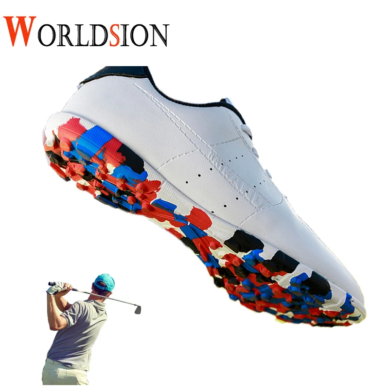 Новые мужские кроссовки для гольфа белая Нескользящая спортивная обувь без