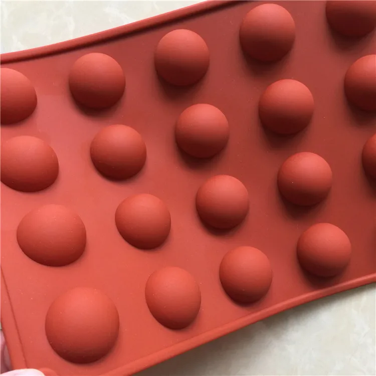 

1 Pc Diy 24 Grids Small Semicircles Silica Gel Chocolate Mould Ice Tray Self Made Food Supplement Mold Maltose Mould Not Sticky
