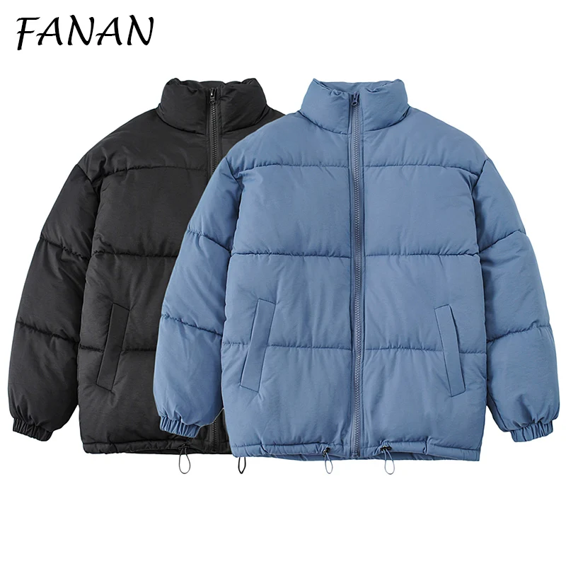 

FANAN Womens Jacket 2021 New Fashion Zippers Parka Overcoat Za Long Sleeve Outerwear Winter Ladies Streetwear Casual Clothing