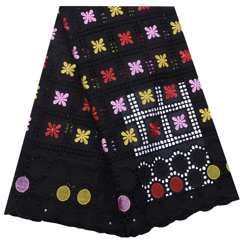 Африканская Высококачественная швейцарская вуаль кружева хлопковая