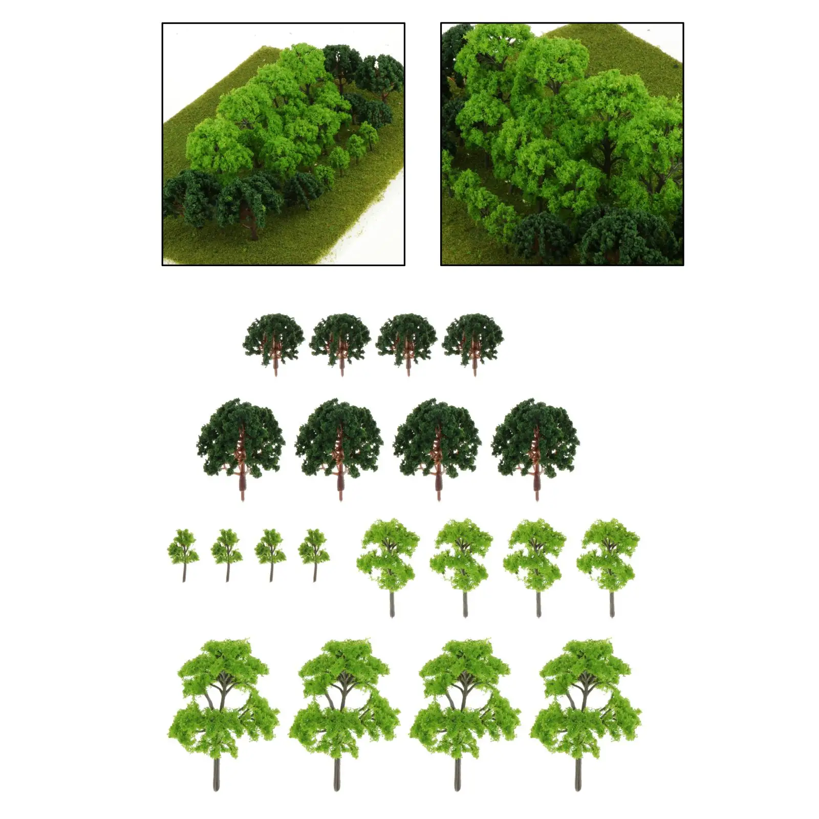 

20pcs Scenery Model Green Tree Multi Scale DIY Projects Landscape Layout Toy