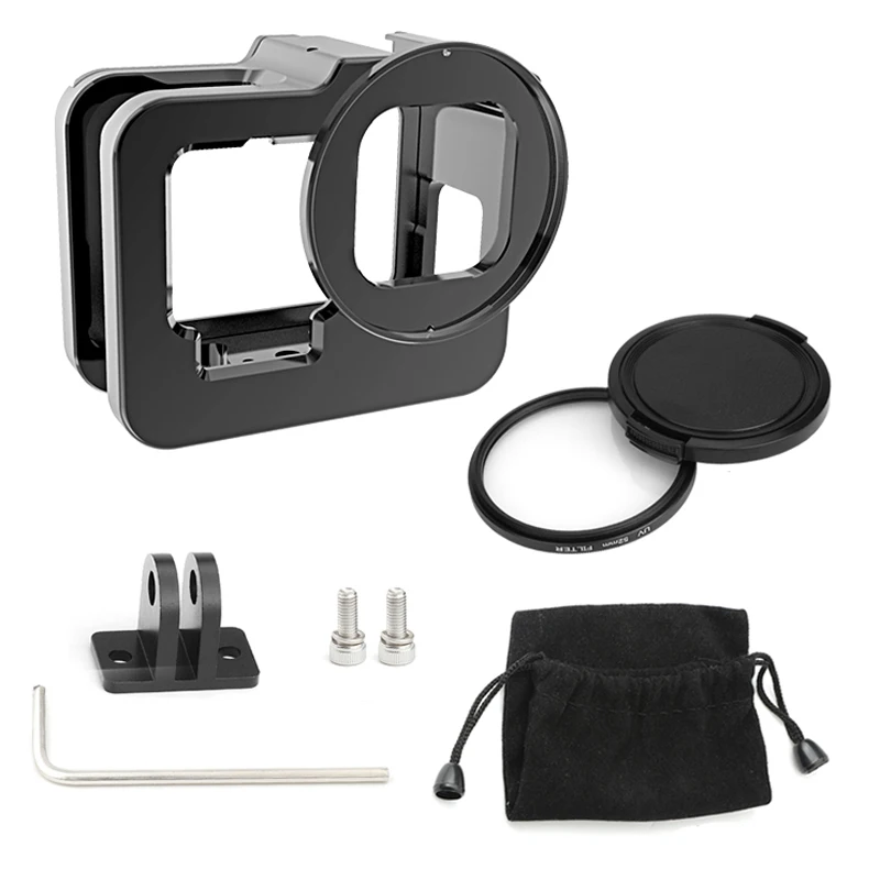 Алюминиевый чехол с ЧПУ для GoPro Hero 10 9 черный металлический защитный рамка