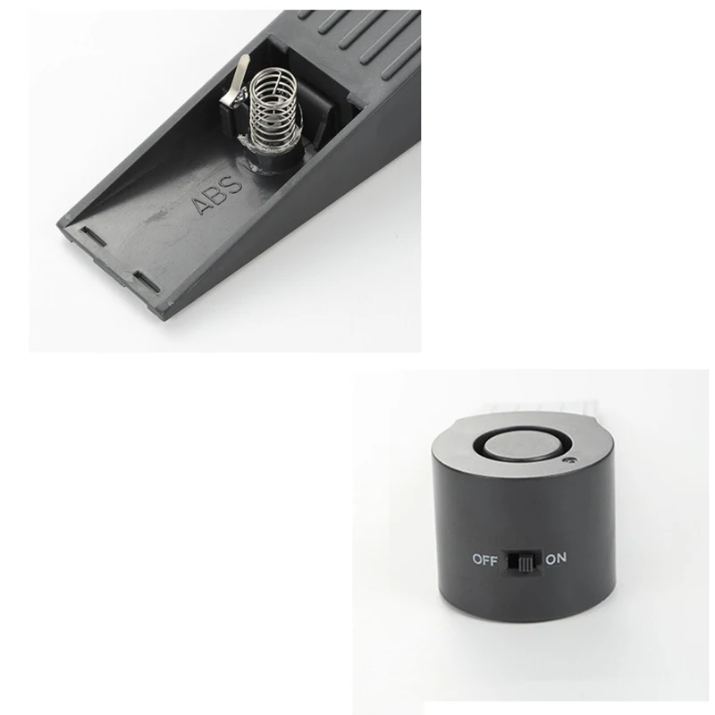 

125DB Mini Wireless Door Stop Alarm Stainless Steel Wedge-Shaped Anti-Slip Portable Home Travel Security System Burglar Stopper