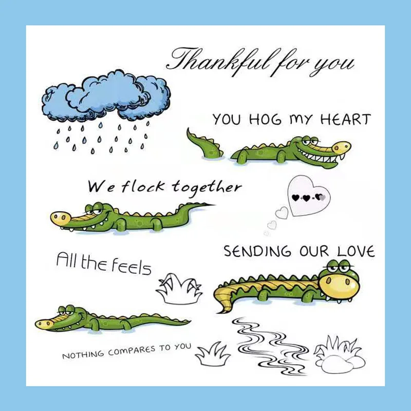 ZATBWS г-н крокодил прозрачные штампы для DIY Скрапбукинг/изготовление карт/альбом