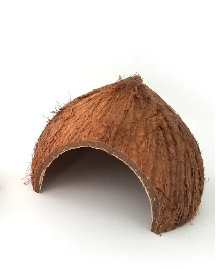 Small Pets Nest Portable Coconut Shell Mini Wooden House Cave for Tortoises Scorpions | Dog Beds/Mats