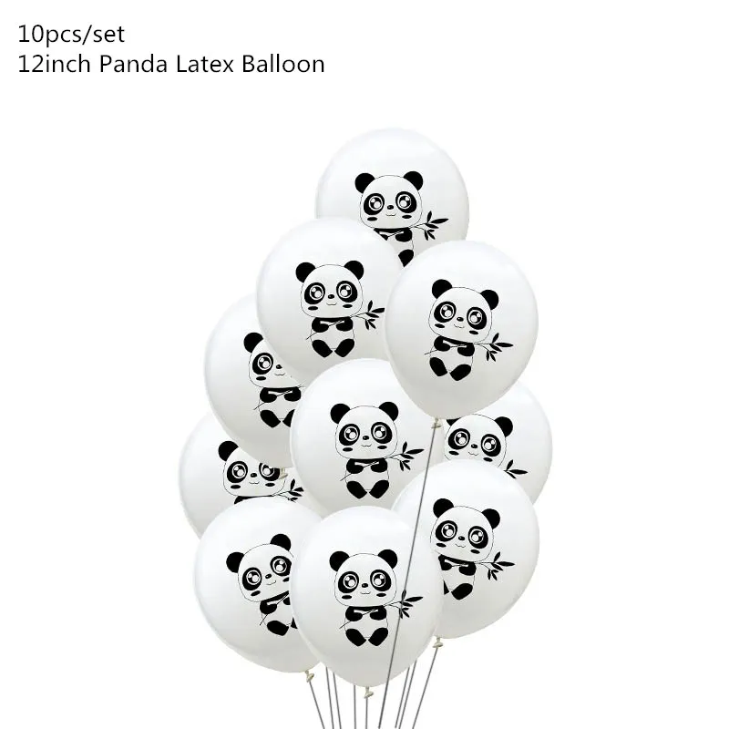 10pcs panda2 Мультяшная панда тематическая вечеринка на день рождения украшения одноразовая посуда набор тарелок салфетка панда вечерние шары подарок для ребенка - Цвет: 10pcs panda2