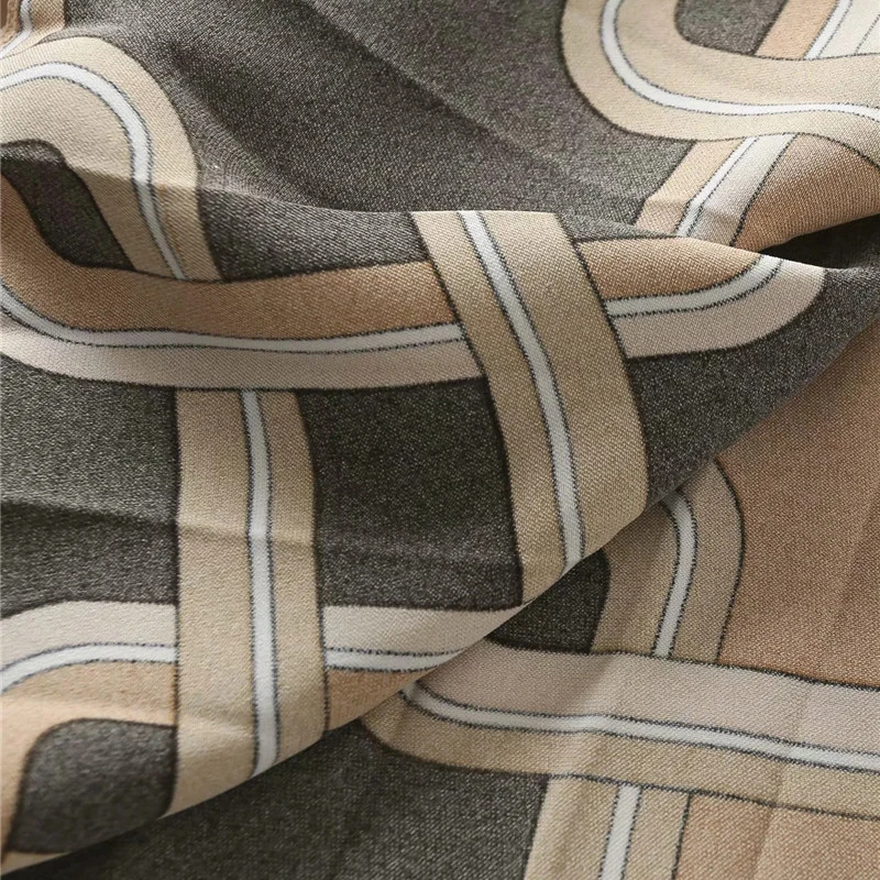 

2020 Women Vintage Chain Print Long Skirts Spring Female Chic Yellow Pleated A-line Skirt Women High Waist Casual Skirts Femme