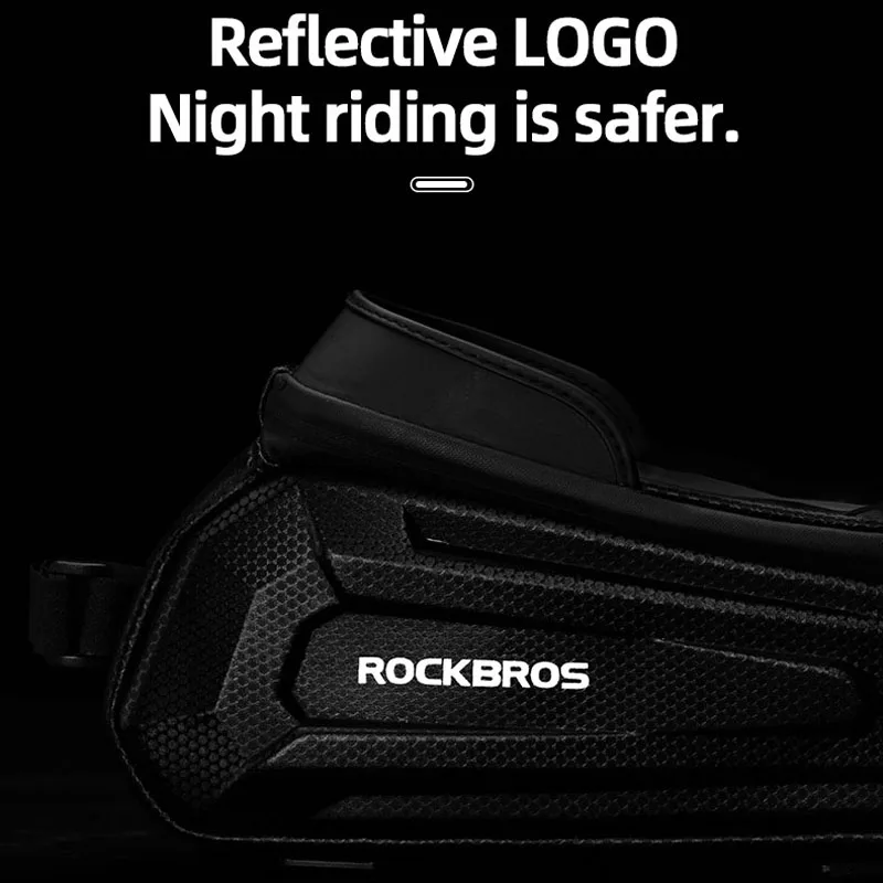 ROCKBROS Bike Bag Bicycle Frame Bag Cell Phone Support Holder 6.8in Waterproof  Touch Screen Pannier Cycling Front Top Tube Case