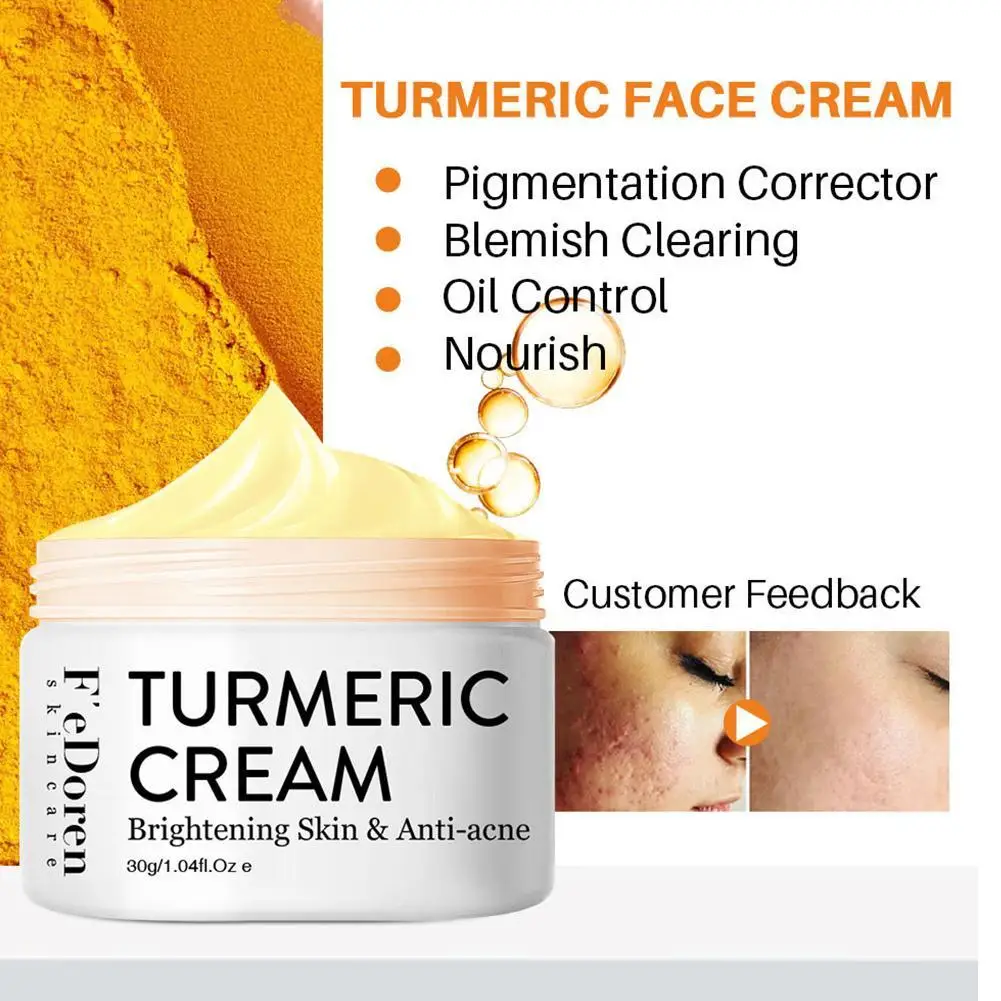 

Turmeric Moisturizing Cream Herb Turmeric Face Cream Repair Acnes Scar Dark Spot Treatment Moisturizer Whitening Skin Care