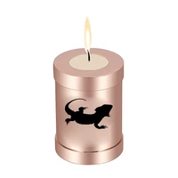 iju045 stainless steel cylinder bearded dragon ashes urn for human pet memorial candle holder cremation jar