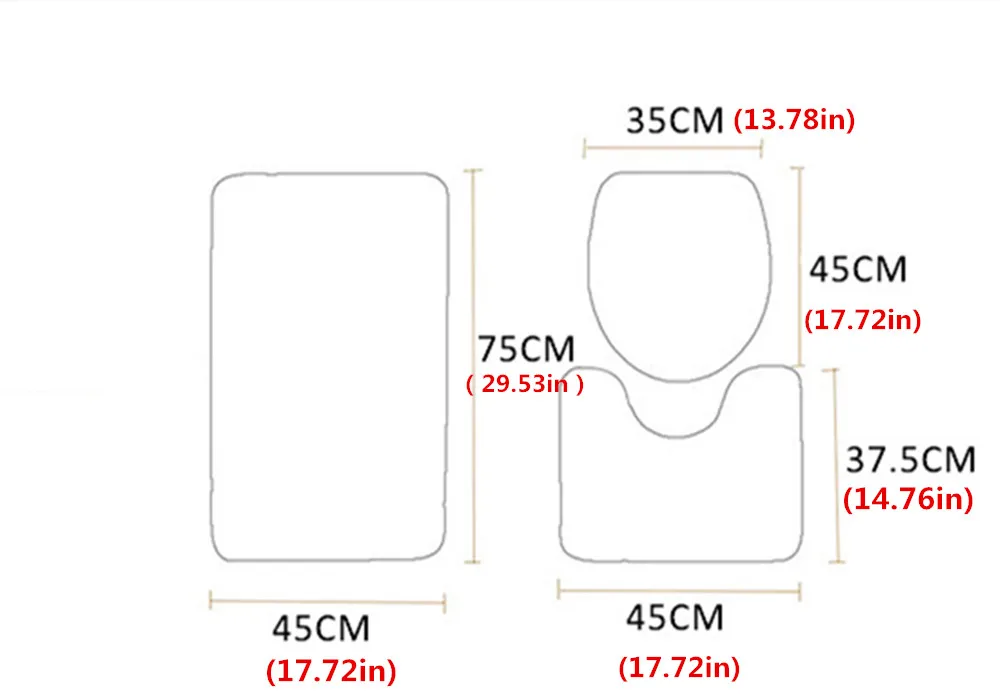 

3pcs/Set Merry Christmas Waterproof Mat Bathroom Toilet Cover Seat Carpet Mat Set Printing Xmas Home Decoration