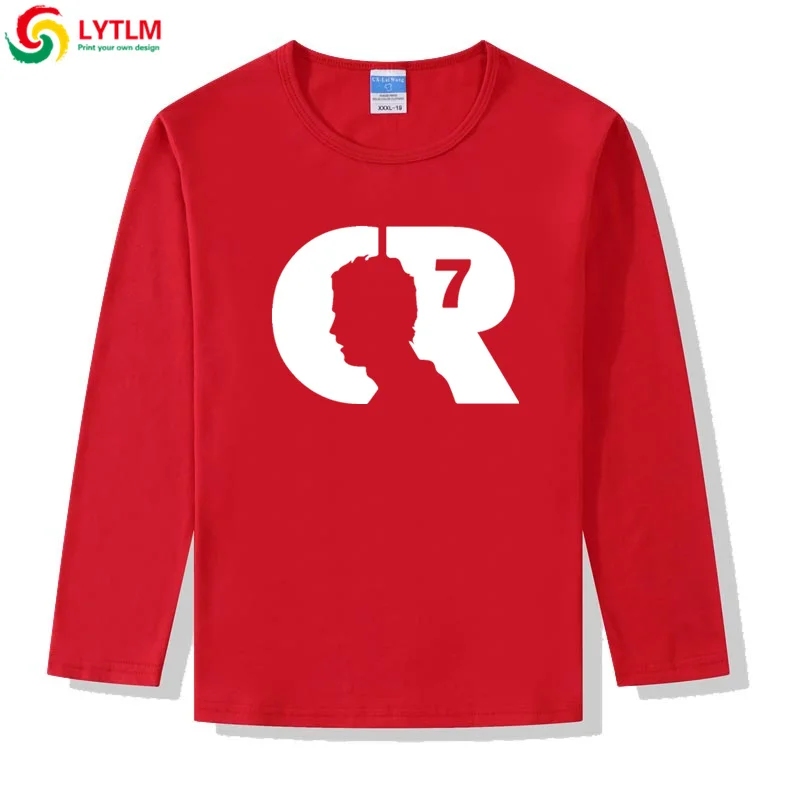 LYTLM Cristiano Ronaldo/Одежда для мальчиков Осенняя футболка с длинными рукавами Детская рубашка для мальчиков CR7 брендовые хлопковые топы для мальчиков, Roupa Menina, зима - Цвет: CX LYCRA Red