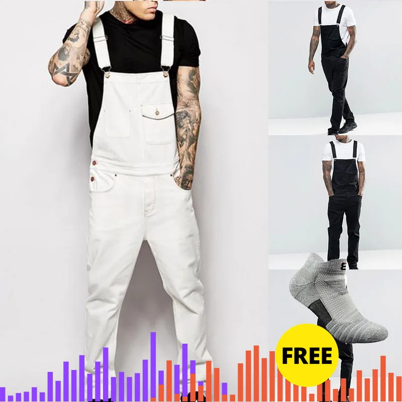 Aisputent мужские повседневные брюки свободного кроя карго с нагрудником