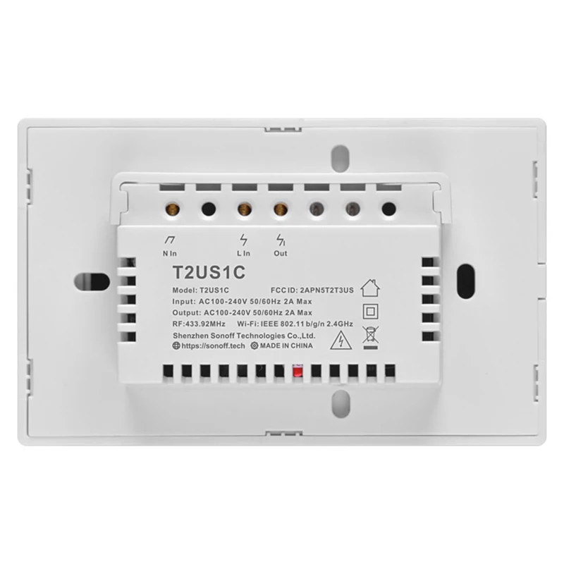 SONOFF T2US TX Smart WiFi настенный сенсорный выключатель с рамкой для умного дома Автоматизация 433 RF/Voice/APP/Touch control
