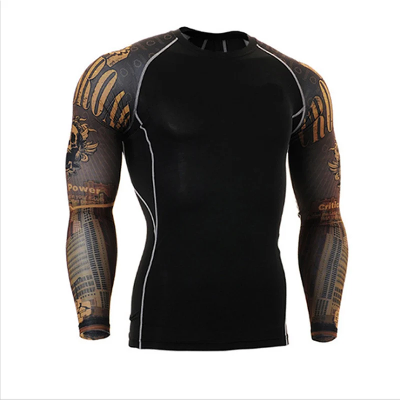 Men's Underwear Long-sleeved T-shirt Warm Top Compression Shirt Thermal Knitwear Quick drying MMA Rashgard Male Thermal Shirt