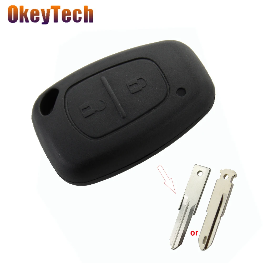 Чехол для автомобильного ключа OkeyTech с 2 кнопками подходит VAC102/NE73 Blade Renault Trafic Master