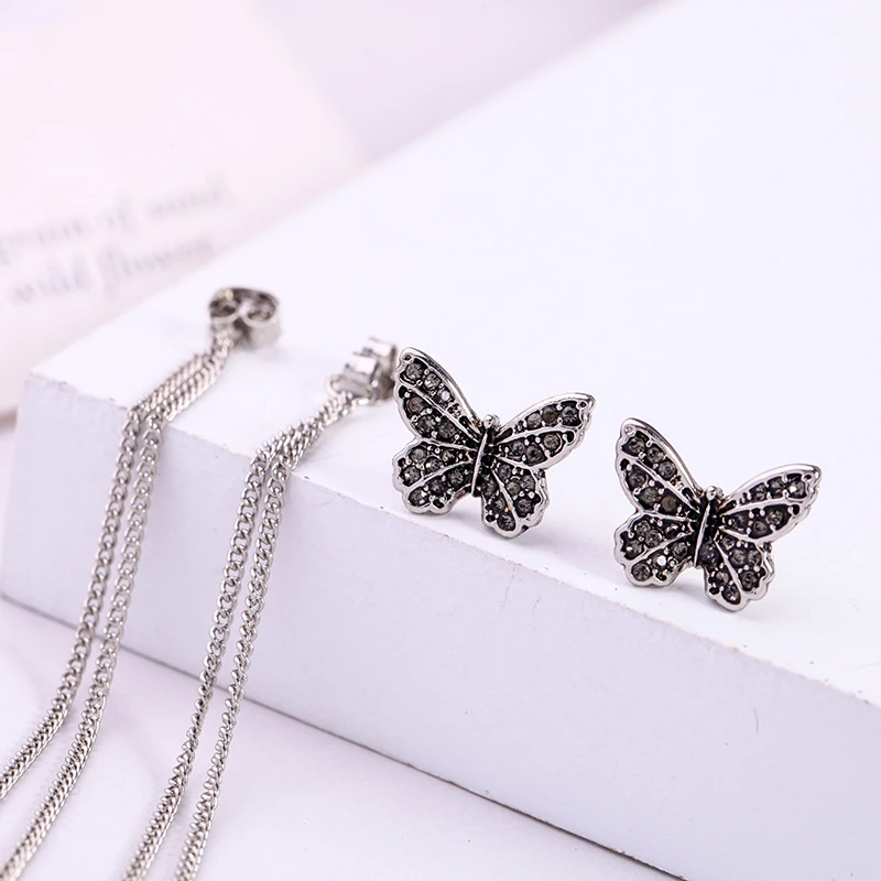 Индийские ювелирные изделия серьги с кристаллами антикварные золотые бабочками