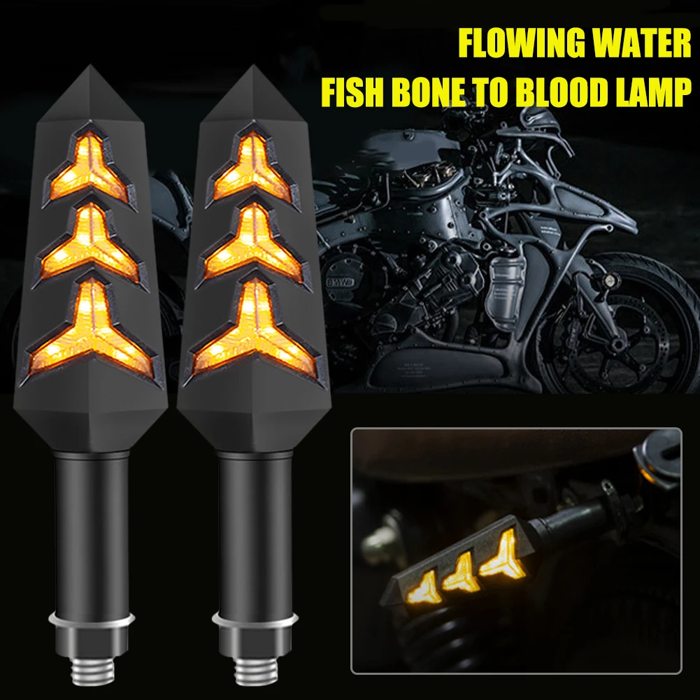 

Motorcycle Turn Signal 12V DC Flowing Light DRL Light Warning Lamp Sequential Turn Signal Blinker Waterproof Universal M10 Bolt