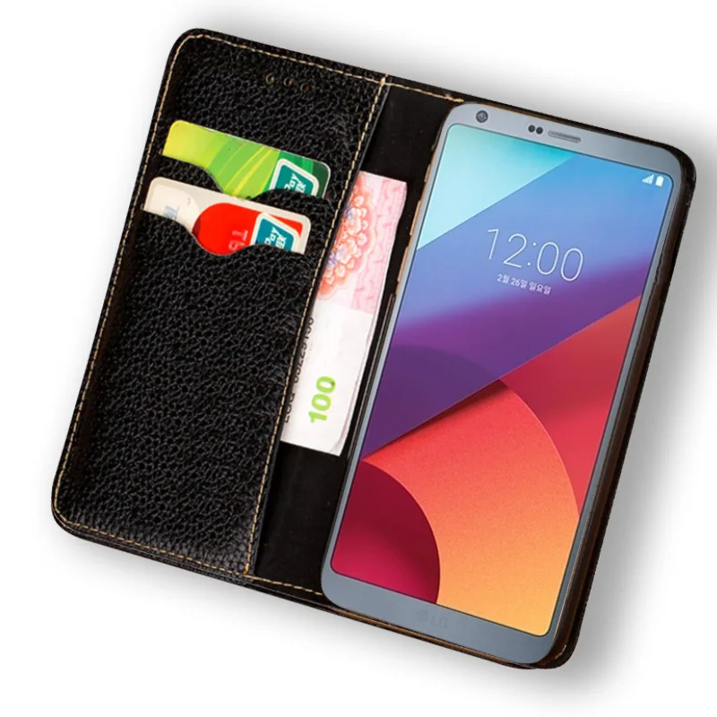 Cowhide Flip Phone Case For LG G3 G4 G5 G6 G7 G8s ThinQ V10 V20 V30 V40 V50 Thinq for lg Q6 Q7 Q8 K10 K11 2018 K4 K8 2017 Cover | Мобильные