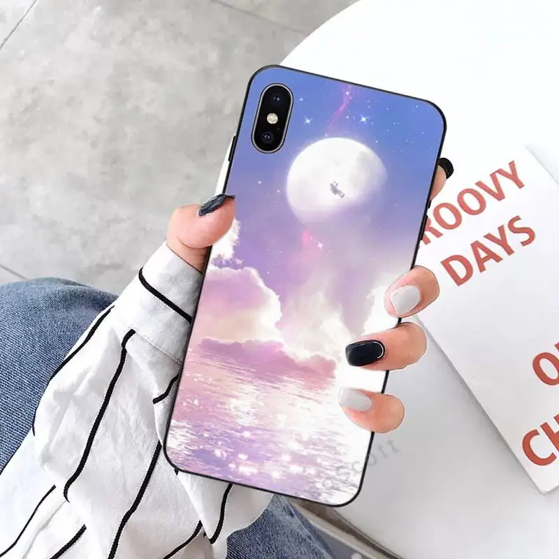 

Moon starry sky sun creative illustration Phone Case for iPhone 11 12 mini pro XS MAX 8 7 6 6S Plus X 5S SE 2020 XR
