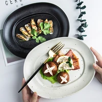 porcelain japanese plate ceramic household western steak plate tableware white luxury pratos de jantar plates dinner serving