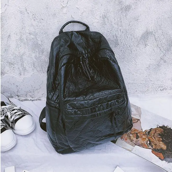 

2021 Fashion Women Backpack High Quality Female Soft PU School Bag For Teenager Girls Travel Shoulder Bags