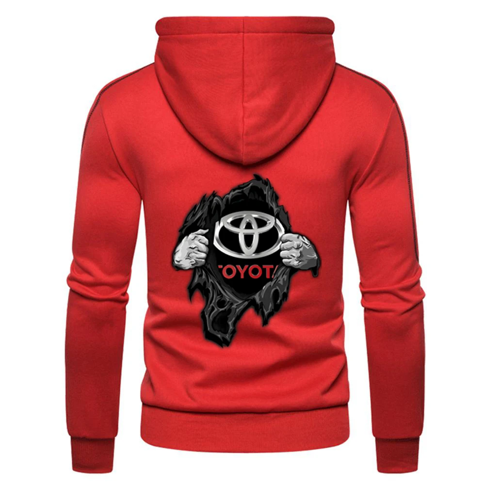 

New Mens Spring And Autumn Toyota Car Logo Comfortable Splicing Fashion Wild Leisure Fitness Round Neck Tops