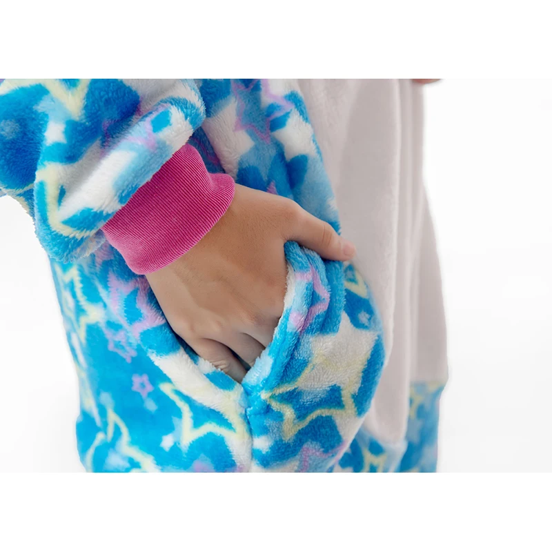 Пижама Кигуруми для мальчиков и девочек пижама с единорогом детские комбинезоны