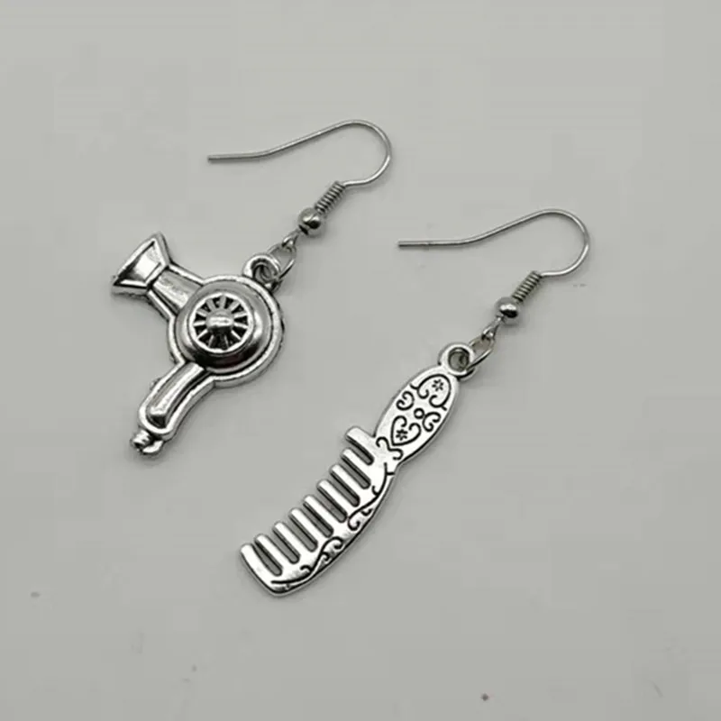 Расческа ручной работы ножницы фен подвески женские серьги вечерние | Украшения