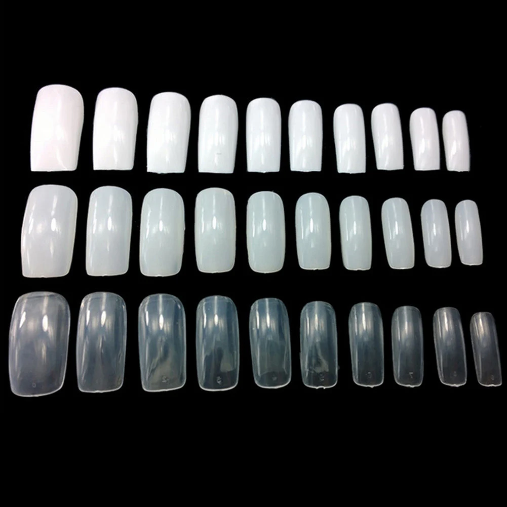 500 шт прозрачный белый натуральный французский поддельный акриловый лак для