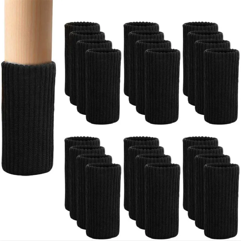 

New 24pcs Anti-Noise Furniture Leg Socks High Elastic Knitted Chair Leg Floor Protectors Non Slip Thickening Table Feet Covers