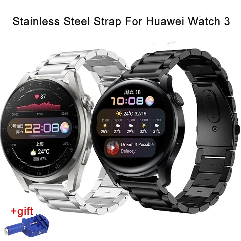 High Quality Stainless Steel Strap for Huawei Watch, 22 mm Watchband for Huawei GT3 3 pro 46mm GT2  2Pro Magic 2 GT2E Wrist Band