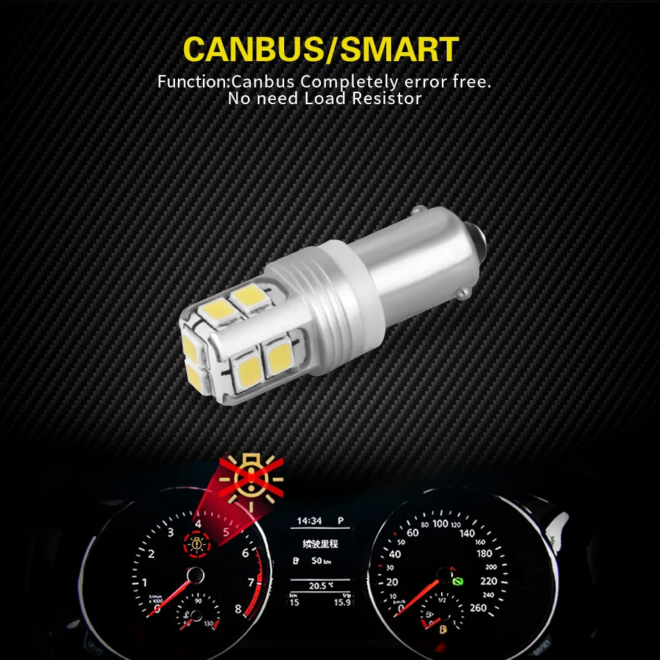 KAFOLEE неполярный BAX9S 10 SMD СВЕТОДИОДНЫЙ H6W Canbus лампы без ошибок автомобильный