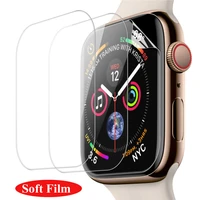1 3packs full cover screen hydrogel film for apple watch 38mm 42mm 40mm 44mm screen protector for i watch series 6 5 4 3 2 1 se