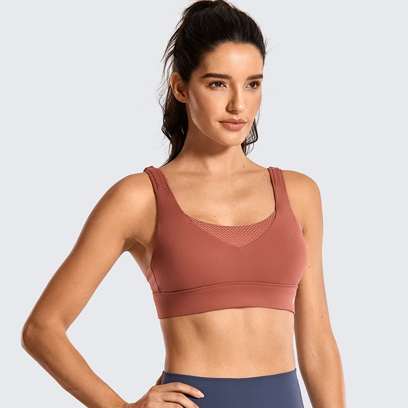 CRZ YOGA women's High Impact Wirefree мягкий тренировочный бюстгальтер с конвертируемый ремешок