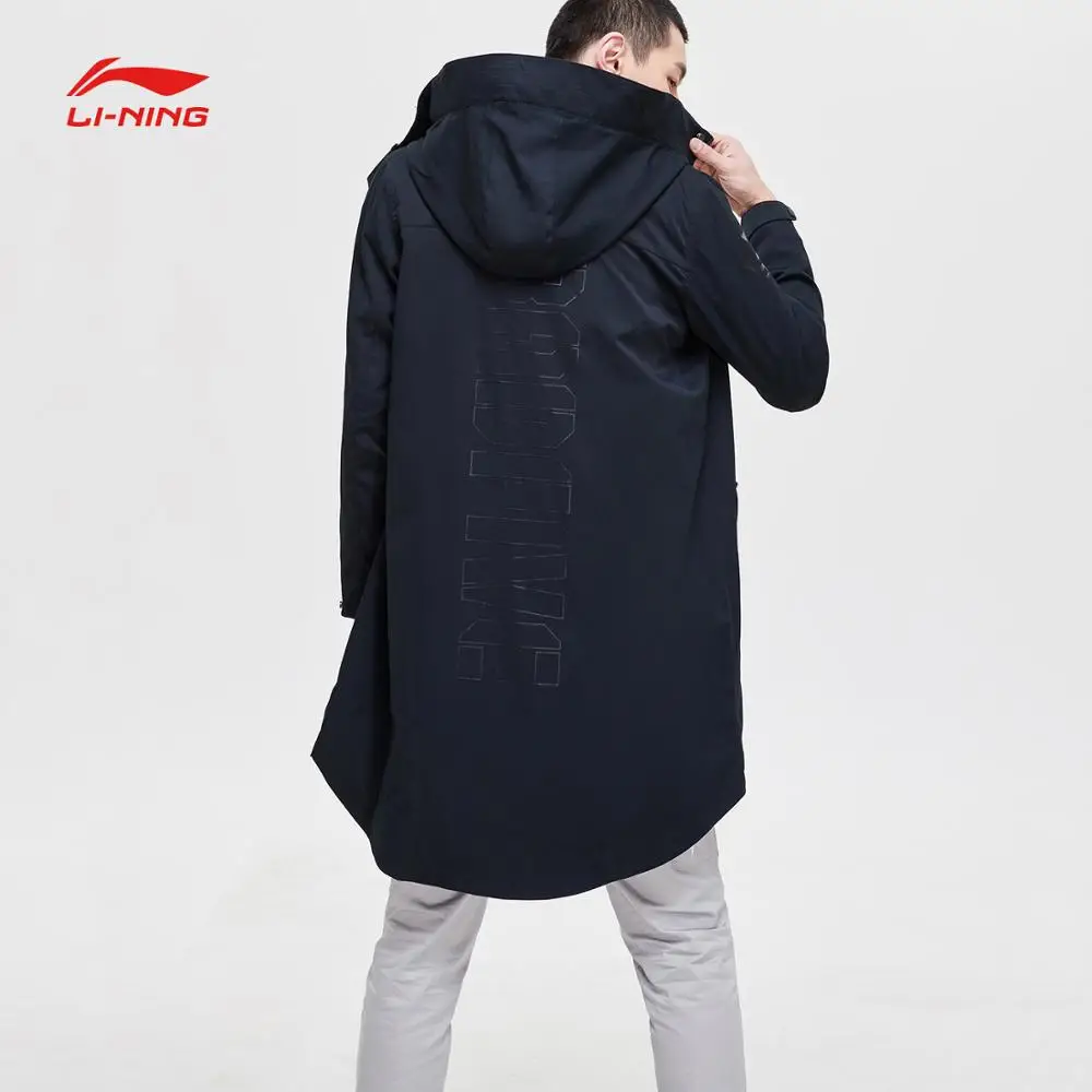 Мужская Длинная ветровка Li Ning из баскетбольной серии BAD FIVE свободная спортивная