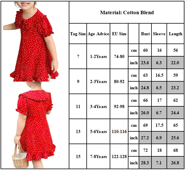 

Lapel Collar Polka Dot Printed Dress Girls Button Short Sleeve Dresses