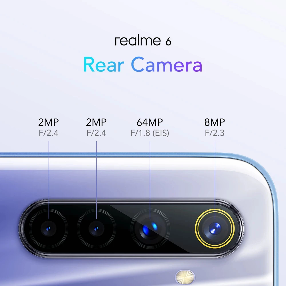 Realme 6 объемом памяти 4 ГБ/8 ГБ Оперативная память 128 Гб Встроенная смартфон 90 Гц 4300