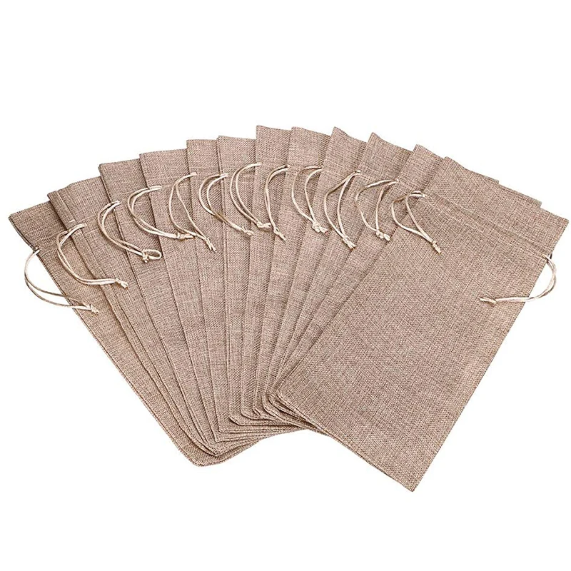 10 шт. джутовые сумки для бутылок цвета шампанского|Чехлы винных бутылок| |