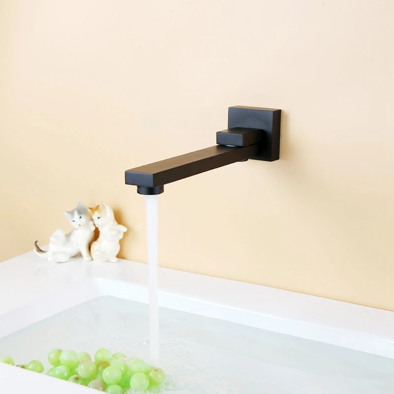 Смеситель для душа настенный из черной латуни складной на 180 градусов |