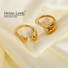 HelloLook кольца из нержавеющей стали для женщин регулируемое Открытое кольцо штабелируемое Крупное кольцо ювелирные изделия аксессуары Размер 678