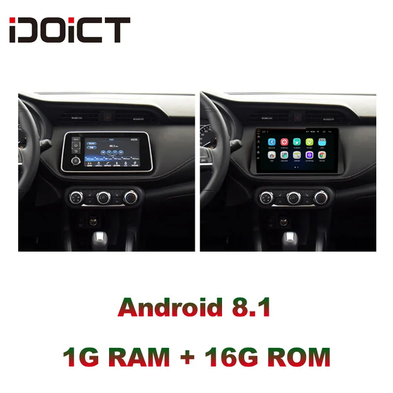 Автомобильный DVD плеер IDOICT Android 8 1 GPS навигация мультимедиа для Nissan Kicks Radio 2017