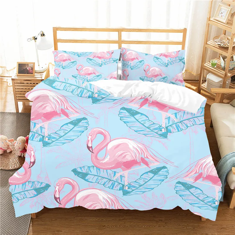 

Flamingo series 3D animal bedding two or three piece full size bedding