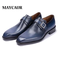 monk shoes mens shoes handmade goodyear high quality calfskin office wedding luxury elegant leather shoes