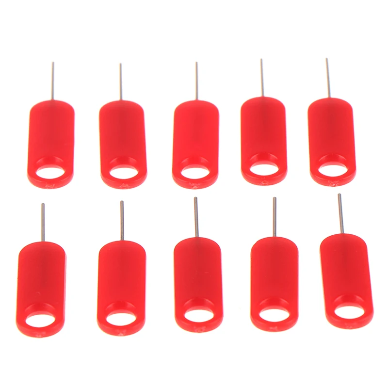

10 Pcs Red Sim Card Tray Removal Eject Pin Key Tool Stainless Steel Needle For Huawei Xiaomi
