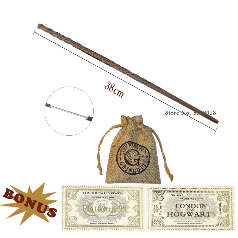 

28 Kinds of Metal Core Harry Magic Wands With Coin Bag Ticket Voldmort Hermione Snape Magical Cosplay Wand Without Box